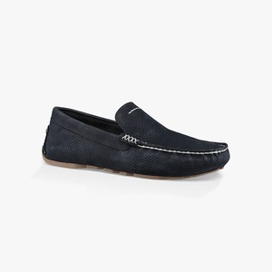 Ugg Henrick Stripe Perf Driver Men Moccasins Navy (4035QCIOP)